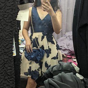 Blue homecoming dress with purse